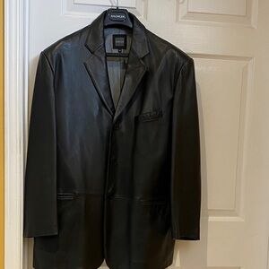 Massimo Dark Leather Sport Coat
